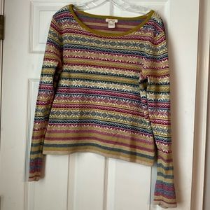 Sundance Fair Isle Snowflake Stripe Knit Sweater